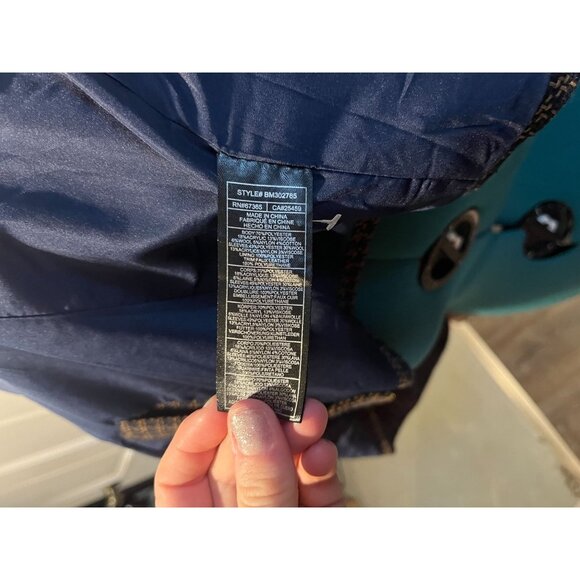 Tweed + Faux Leather + Wool Beige, Navy, Tan + Brown Multi-Fabric Academia Overs - Picture 9 of 9